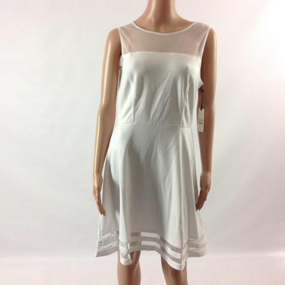 Jaime Women's Dress Fit & Flare White Size L